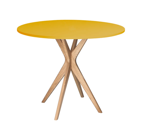 Ragaba Jubi Table à Manger Ronde 70cm Jaune Genët