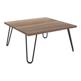 [en.casa] Table Basse Rectangulaire Stylé avec Pieds en Epingle à Cheveux Petite Table d'Appoint Polyvalent pour Salon Panneau de Particules Métal 60 x 60 x 30 Effet Noyer Noir