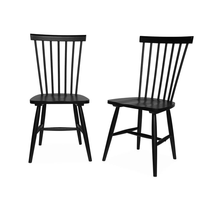 Alice's Home - Set of 2 black chairs with rubber wood bars. Romie. L 50.8 x D 44.2 x H 90cm