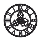 ACCSHINE 3D Horloge Murale Grand Classique Vintage en MétalSilencieux Rétro Vitesse Pendaison Horloge Chiffre Romain Horologes Style Européen Steampunk Décor Industriel pour Salon, Bar,d'or,60 cm