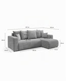 Tendencio Canapé d'angle Convertible LAVIA en Tissu Anti tâche hydrophobe Doux au Toucher (Terracotta)