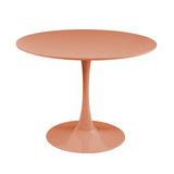 Oviala Table à Manger Ronde 4 Personnes D100 cm Rose Saumon
