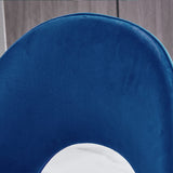 AINPECCA Lot de 2 chaises de salle à manger rembourrées en velours avec pieds en métal noir (bleu et doré, 2)