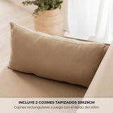 Nalui Nest 2 canapés lit 2 Places 3 en 1 avec Dossier réglable et 2 oreillers, supporte jusqu'à 240 kg, canapé 2 Places Convertible en lit de 120 x 190 cm, Beige