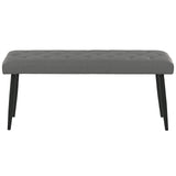 Beliani Banc d'Intérieur Design Bout de Lit en Cuir PU Gris avec Pieds Noirs Parfait pour Chambre Vintage Rétro et Scandinave