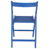 Mueblear 19015 Chaise Pliante Bas Bois Bleu 43 x 46 x 79 cm