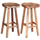 Iiaky Tabourets de Bar Lot de 2 Bois d'acacia Massif,Chaise De Bar,Chaise Bar Cuisine