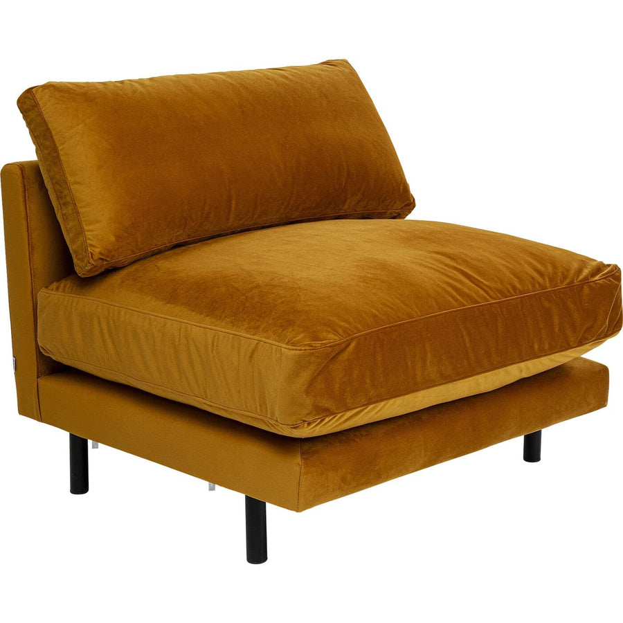 Kare Design Fauteuil Discovery Velours Ocre