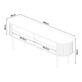 [en.casa] Meuble TV Support Télé avec 2 Étagères Réglables en Hauteur et 2 Portes 2 Coulissantes Stable Élégant Salon Chambre Moderne Panneau de Particules 166 x 40 x 55 cm Effet Noyer
