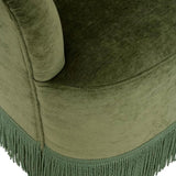 Paris Prix Atmosphera Créateur d'intérieur - Fauteuil Chenille à Franges Alanya 71cm Kaki