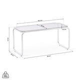 Sicaan Table Basse rétro 90cm Verre trempé Noir et Structure chromée Amaya