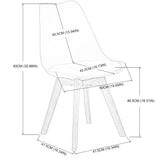 EGGREE 4 Chaises Salle à Manger Scandinaves SGS Tested Lot de 4 Chaises de Cuisine Rétro Rembourrée Chaise de Salle de Bureau, Pieds en Bois de Hêtre Massif, Blanc
