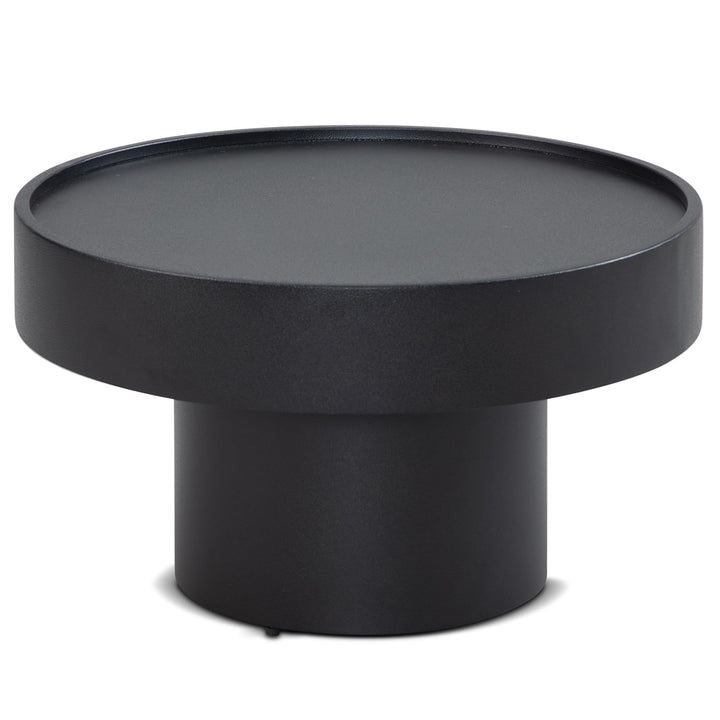FineBuy Table basse ronde en métal noir 60 x 60 x 36 cm en forme de champignon Petite table d'appoint pour salon moderne