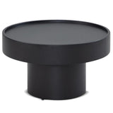 FineBuy Table basse ronde en métal noir 60 x 60 x 36 cm en forme de champignon Petite table d'appoint pour salon moderne