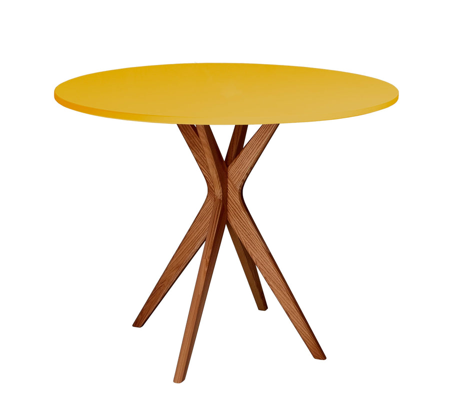 Ragaba Jubi Table à Manger Ronde 80cm Chêne Jaune Genët