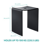 Navaris Tabouret de Douche – Siège en Acrylique 43,5 x 37 x 28 cm capacité maximale 100 kg – Tabouret antidérapant pour Salon Cuisine Couloir