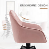 WOLTU Chaise Pivotante à 360°, Chaise Salle à Manger, Chaise Scandinave, Chaise de Cuisine, Fauteuil Salle à Manger, en Velours, Assise Rembourrée, Pieds en Métal, Rose, BH365rs-1