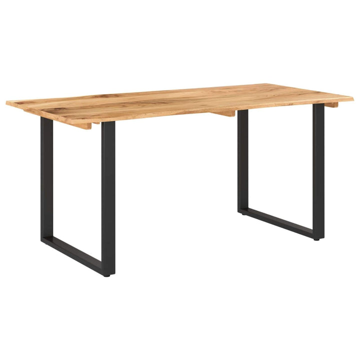 Tidyard Table de Salle à Manger Rectangulaire, Table de Repas Meuble à Manger, Table Console Extensible 160x80x76 cm Bois d'acacia Solide