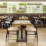 Abician Lot de 2 Chaises de Salle à Manger Corde de Papier Cadre en Métal Ensemble de Chaises en Corde Intérieur Dossier Demi-Circulaire Cuisine Salon 54,5 × 57 × 73,5 cm Noir