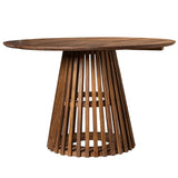 DRW Table de Salle à Manger Ronde en Bois de Noyer 120 x 120 x 76 cm, Marron, 120x120x76 cm