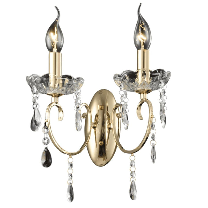 KOSILUM - Applique 2 bras cristal baroque pampilles or rose - Pavia - Lumière Blanc Chaud Eclairage Salon Chambre Cuisine Couloir - - - E14 - IP20 KOSILUM - Applique 2 bras cristal baroque pampilles or rose - Pavia - Lumière Blanc Chaud Eclairage Salon Chambre Cuisine Couloir - - - E14 - IP20