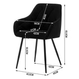WOLTU Lot de 2 Chaises de Salle à Manger, Chaises de Cuisine Rembourrées avec Dossier, Accoudoirs, Pieds en Métal, pour Salon, Bureau, Coiffeuse, en Velours, Noir, EZS02sz-2