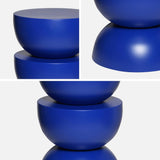 sweeek - Table d'appoint. Bout de canapé. Table de Chevet en métal. Bleu. Coumba. Ø32 x H 46.5cm