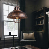iDEGU Suspension Luminaire E27 Lustre Plafonnier Industriel Ø 33CM Noir Lampe Suspension Vintage pour Salon, Cuisine, Restaurant, Café et Bar (Z Rouille - 33CM)
