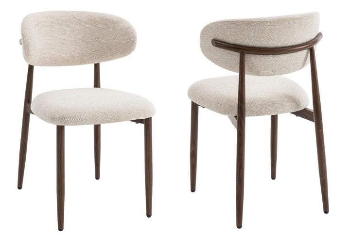 Criks Celia Lot de 2 chaises Beige noyer
