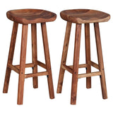Iiaky Tabourets de Bar Lot de 2 Bois d'acacia Massif,Chaise De Bar,Chaise Bar Cuisine