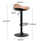 YOUTASTE Tabouret de Bar Lot de 2 Tabourets de Cuisine Chaise Haute Réglable en Hauteur et Pivotant pour îlot de Cuisine et Bar, Surface en Cuir PU, Repose-Pieds (Motif Grain de Bois)
