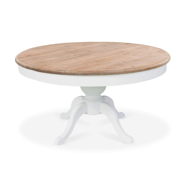 INTENSE DECO SIDONIE - Table Ronde Extensible en Bois 140x190 Blanc INTENSE DECO SIDONIE - Table Ronde Extensible en Bois 140x190 Blanc