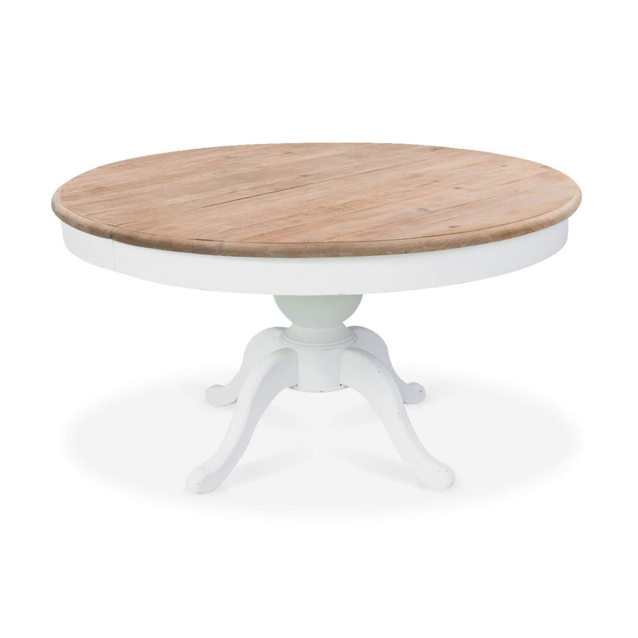 INTENSE DECO SIDONIE - Table Ronde Extensible en Bois 140x190 Blanc