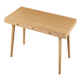 [en.casa] Bureau Style Scandinave avec 3 Tiroirs Table Rectangulaire avec Compartiments de Rangement Poste de Travail pour Coin Télétravail Bambou 100 x 50 x 75 cm Naturel