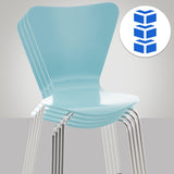 Chaise Empilable Calisto en Bois - Assise Ergonomique - Chaise de Salle d'Attente en Bois Chaise, Hauteur Assise 45 cm -Couleurs au Choix:, Couleur:Bleu Clair