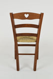 t m c s Tommychairs - Set 4 chaises Cuore pour Cuisine, Bar et Salle à Manger, Robuste Structure en Bois de hêtre peindré en Couleur Noyer Clair et Assise en Paille