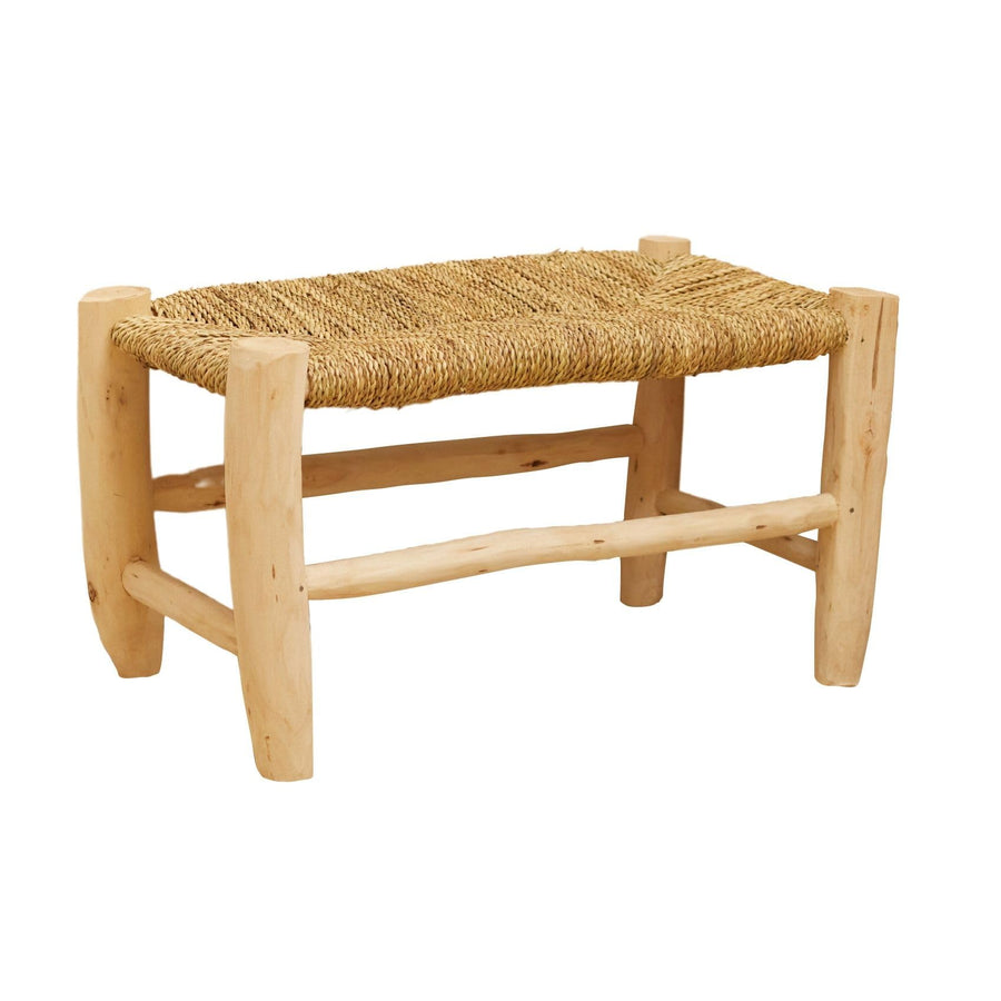 HOME MAISON - Banc marocain doum tressage Central Bois Naturel 30 x 60 HOME MAISON - Banc marocain doum tressage Central Bois Naturel 30 x 60