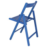 Mueblear 19015 Chaise Pliante Bas Bois Bleu 43 x 46 x 79 cm