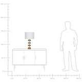 Beliani Lampe à Poser de Table avec Pied Décoratif Doré et Abat-jour Blanc E27 Max 60W pour Salon Chambre ou Coin Lecture au Design Moderne et Glamour