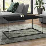 IDMarket - Table Basse rectangulaire Davis 113 cm en métal Noir Mat Design Industriel