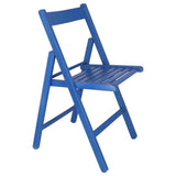 Mueblear 19015 Chaise Pliante Bas Bois Bleu 43 x 46 x 79 cm