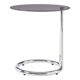 [en.casa] Table d'Appoint avec Plateau Rond en Verre Trempé de 6 MM Table Basse Bout de Canapé Support Plantes pour Salon Chambre Bureau Entreé Métal 46 x 45 cm Verre Bronze Chrome