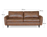 Lisa Design - Canapé Convertible Dan en Microfibre - Canapé Lit - Sofa Marron 3 Places - Salon Industriel/Vintage/Rétro