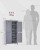 VASAGLE Meuble de Salle de Bain, Armoire de Rangement, 4 Portes
