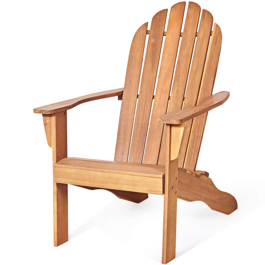 COSTWAY Chaise de Jardin Extérieur Adirondack en Bois Résistant aux Intempéries avec Dossier Incurvé Charge Max. 170KG pour Jardin/Patio/Pelouse et Terrasse