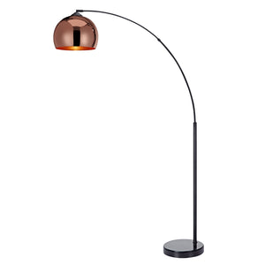 Versanora Lampadaire Arquer arc lampe de sol abat jour rose doré marbre noir VN-L00011-EU