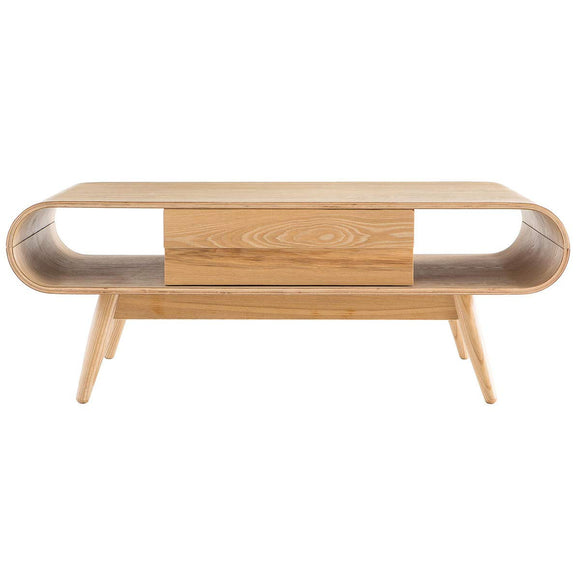 Miliboo Table Basse rectangulaire avec rangements scandinave Bois Clair L120 cm BALTIK