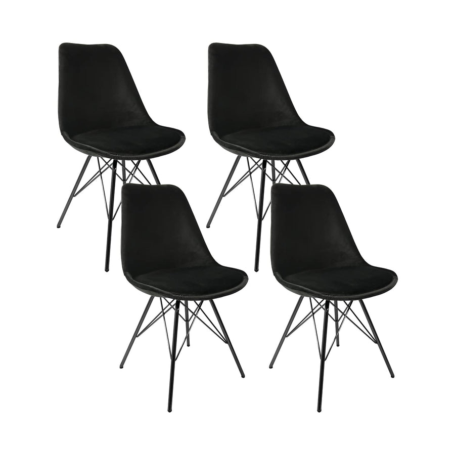 Kick Collection Ensemble de 4 Chaise de Salle à Manger Velvet - Velours - Noir - Moderne et de Haute qualité - Tissu Velours et métal - Disponible dans de Nombreuses Couleurs Kick Collection Ensemble de 4 Chaise de Salle à Manger Velvet - Velours - Noir - Moderne et de Haute qualité - Tissu Velours et métal - Disponible dans de Nombreuses Couleurs