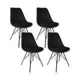 Kick Collection Ensemble de 4 Chaise de Salle à Manger Velvet - Velours - Noir - Moderne et de Haute qualité - Tissu Velours et métal - Disponible dans de Nombreuses Couleurs