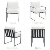 Wahson Lot de 2 Chaise Salle à Manger en Chenille Chaise de Cuisine Moderne Rembourré avec Pieds en Métal, Chaise de Salon avec Accoudoirs pour Salle à Manger/Chambre/Restaurant,Blanc